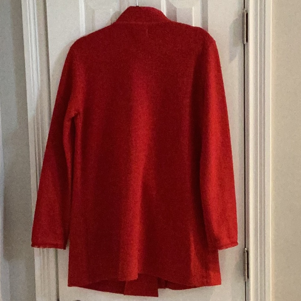 Karl Lagerfeld Deep Red Wool Blend Coat - Picture 6 of 10